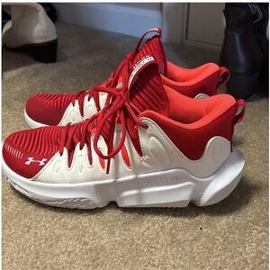 Under Armour Red and White Sneakers